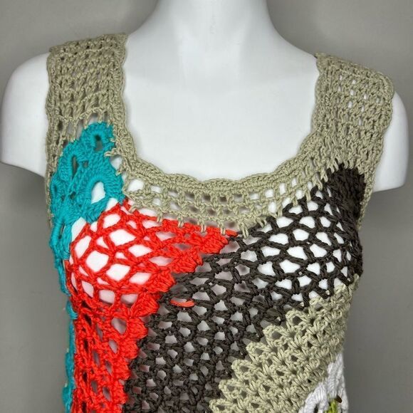 Pure Handknit For Fresh Produce Crocheted Floral Asymmetrical Tank Top - Picture 3 of 9